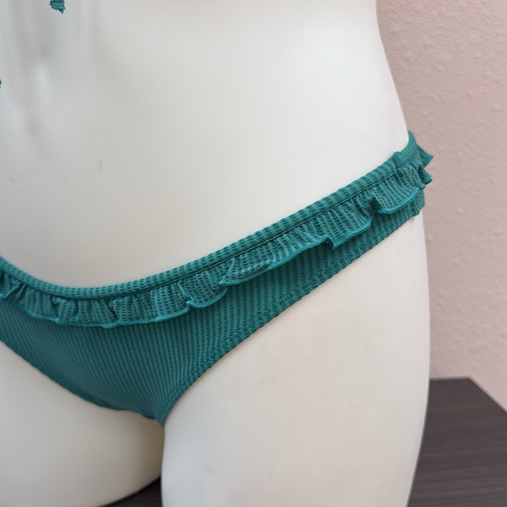 Solid & Striped Teal Ruffle Bikini - image 5